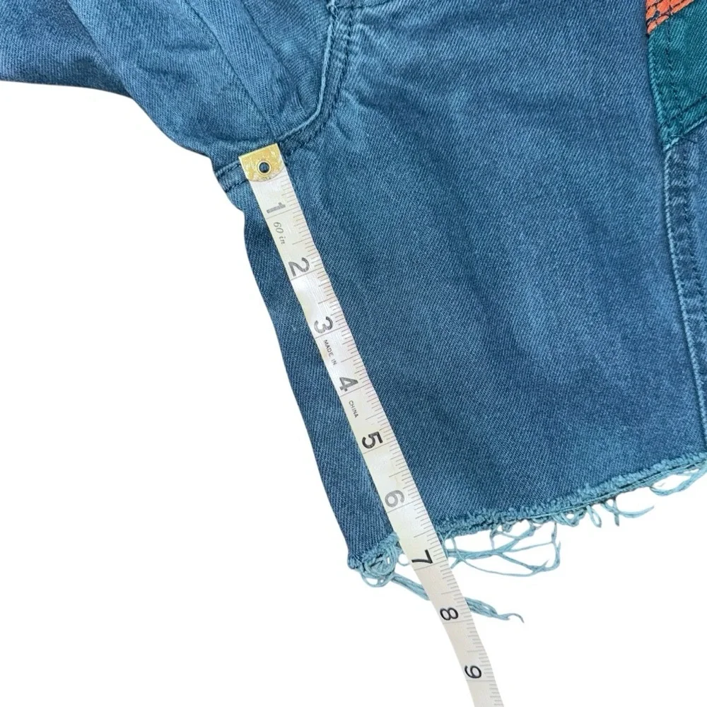 VTG 80 90s Major Damage Patchwork Denim Shorts Sz 22 Rare Y2K Hip Hop Streetwear